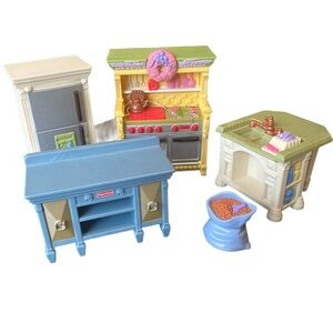 Fisher-Price‎ Loving Family Dollhouse 2008 Kitchen Stove Fridge Buffet Sink Lot